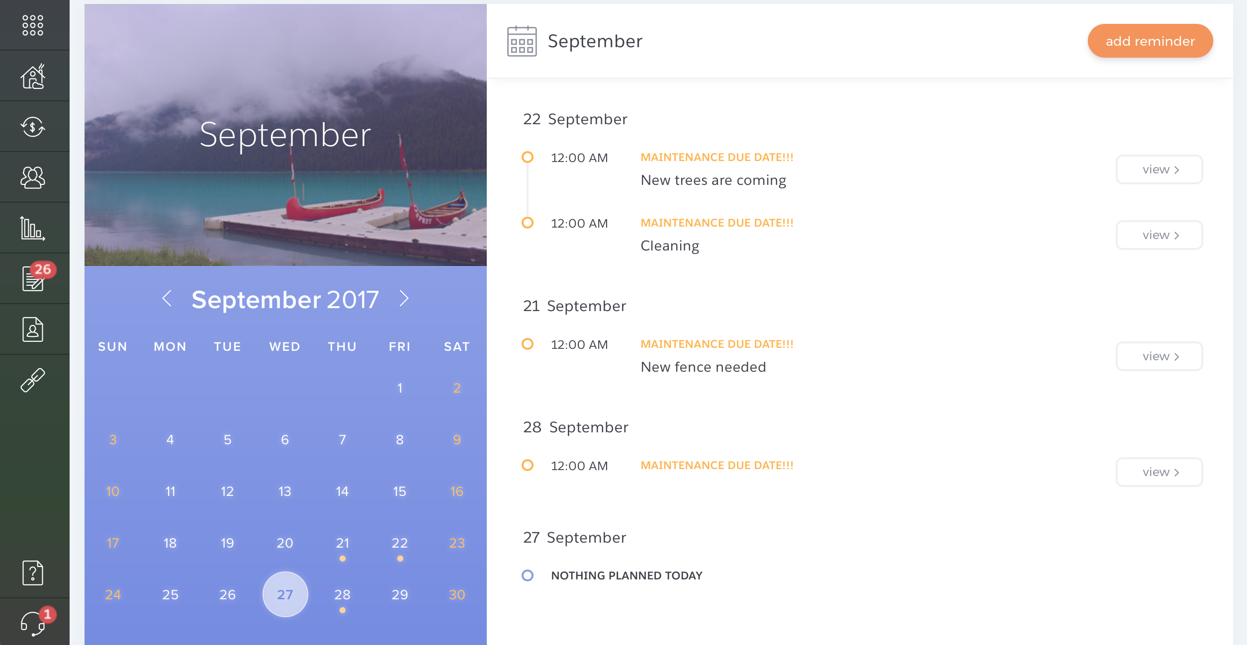 TenantCloud Calendar